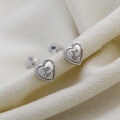 wholesale S925 Silver Minimalist Heart-Shaped Letter Stud Earrings, Fashionable and Niche for Commuting-0-3