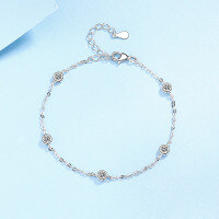 wholesale Pt950 plated S925 sterling silver women's full moissanite minimalist elegant bracelet, ready to ship for wholesale gifting-50 points Moissanite 925 silver
