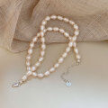 wholesale S925 Sterling Silver Natural Freshwater Pearl Necklace for Women, High Gloss and Luster, Spring and Summer Fashion Style, Mother's Pearl Chain-0-1