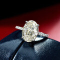 wholesale 925 Sterling Silver Full Setting 4ct White G Color High Carbon Diamond Ring 9*13-0-1