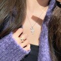 wholesale S925 Silver New Adjustable Cross Pendant Necklace, Versatile for Commuting, Live Stream and Xiaohongshu-0-2