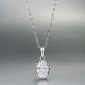 wholesale 925 Silver Necklace Jewelry with Imported High-Carbon 6*8mm Oval White Diamond in European and American Minimalist Style for Drop Shipping-0-0