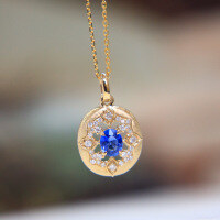 wholesale S925 Sterling Silver Red Elk Vintage Style Necklace, French Light Luxury Courtly New Chinese Pendant for Daily Commute-BX0222-Gold 925 Silver