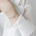 wholesale S925 Sterling Silver ST130 Korean-style Geometric Pendant Bracelet with Zirconia for Women, Exuding a Fresh and Elegant Charm-0-2