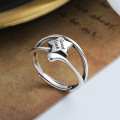 wholesale S925 Sterling Silver Korean Style English Letter Lucky Star Ring Creative Trendy Minimalist Fashion Index Finger Ring for Women-0-0