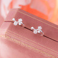 wholesale 999 Silver Fashion-Forward Exquisite Minimalist Unique Design Plum Blossom Ear Hooks M06067-0-0