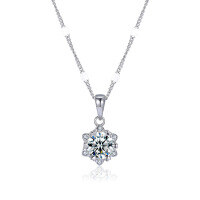 wholesale S925 Sterling Silver Cross-Border Best-Selling Moissanite Snowflake Necklace for Women, High-End Sparkling Sunflower Collarbone Chain Wholesale-Snowflake Moissanite Necklace (DZ014843-3)  925 Silver