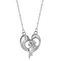 wholesale S925 Sterling Silver Moissanite Dolphin Pendant Necklace for Women, Fashionable and Versable Creative Collarbone Chain, Birthday Gift for Lover-0-4