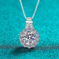 S925 Sterling Silver Moissanite Sunflower Pendant Necklace for Women-0-4