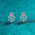 S925 Sterling Silver Moissanite Snowflake Earrings for Women-0-4