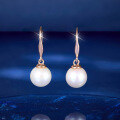 wholesale S925 Sterling Silver White Freshwater Pearl Ear Hooks, Sweet, Simple, Fashionable, Elegant, and Versatile Earrings-0-1