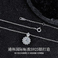Sterling Silver Heavy-Duty Extra Sparkling Moissanite Pendant Necklace-0-0