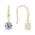 S925 Sterling Silver 1-Carat Moissanite Simple Earrings for Women-0-3