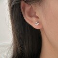 wholesale 999 Silver Sterling Small Fresh and Delicate Rose Flower Ear Studs for Women, Simple and Minimalist Student Earrings, Korean Style for Healing Ear Piercings-0-2