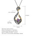 wholesale 925 Silver Italian Craft Designer Gemstone Pendant, Vintage High-End Natural Amethyst Necklace Pendant-0-0