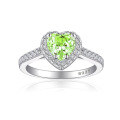 wholesale 925 Sterling Silver 1ct Flame Ice Cut Heart-Shaped Love Ring High-End Luxury Gemstone High Carbon Diamond Women's Ring Stacking Ring-0-11