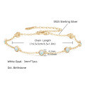 Sterling Silver Bracelet with Round Emerald-Like Gemstone, Vintage Style Clearance with Free Shipping-0-14