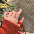 wholesale S925 Sterling Silver New Style "Deer with You" Adjustable Ring for Women with Inlaid Deer, Fashionable and Light Luxury Christmas Gift-0-2