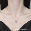 S925 Sterling Silver Moissanite Women's Necklace, Heart Butterfly, Fashion Versatile Beating Heart Design-0-2