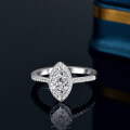S925 Silver Moissanite Marquise Shape 1 Carat Women's Ring-0-3
