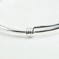 wholesale 999 Silver Plain Smooth Solid Round Adjustable Bangle for Women and Men, Fashion Minimalist Bracelet-0-2