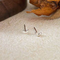 wholesale 999 Sterling Silver Minimalist Smooth Heart Stud Earrings for Women, Petite and Delicate Sweet Mini Earrings for Pierced Ears-0-4