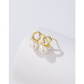 wholesale 925 Sterling Silver Freshwater Pearl Earrings for Women, Light Luxury High-end Elegant Minimalist Small Design New Earrings-0-2
