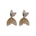 wholesale 925 Silver Trendy Minimalist Mermaid Tail Earrings for Women, Ins Designed Stud Earrings with Simple Elegance-0-4
