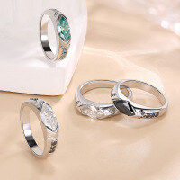 wholesale S925 Sterling Silver Cross-Border Hit Horus Eye 1-Carat Marquise Moissanite Ring, Unisex-White+Black US Size 7