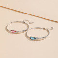 wholesale 925 Sterling Silver Artificial Blue Crystal Bracelet for Women, Small and Exquisite Couple Silver Bracelet Hand Jewelry Birthday Gift for Girlfriend-0-1