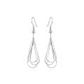 wholesale S925 Sterling Silver European and American Cross-Border Multi-Layer Hollow Teardrop Earrings, Retro Exaggerated Geometric Pattern Multi-Layer Ear Drops, Minimalist-0-4
