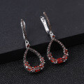 wholesale 925 Silver Exquisite and Luxurious Natural Garnet Earrings, Prosperity Series Gemstone Stud Earrings-0-2