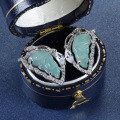 S925 Silver Wholesale Live Stream Source, Natural Weicui Blue Butterfly Earrings-0-3