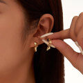 wholesale Sterling Silver European and American Gold Earrings for Women, Light Luxury Niche Geometric Design, High-End Unique Ear Drops, Hong Kong Style Stud Earrings-0-2