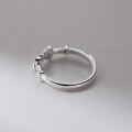 wholesale 990 Sterling Silver Fresh Sweet Ins Style Designed Laser Iridescent Bow Ring R0218-0-4