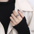wholesale S925 Sterling Silver European and American Cross-Border Wave Pattern Irregular Line Multi-Layer Design Trendy Open Ring-0-3