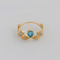 wholesale S925 silver plated with 14K gold Swiss blue + sky blue ring in Japanese minimalist luxury style-0-1