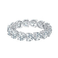 wholesale 18k Gold Plated Sterling Silver HW Love Arrangement Moissanite Diamond Ring Full Eternity Band Stackable Ring-Full circle of moissanite (single 30 points)  US size 7