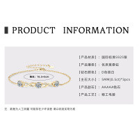 S925 Sterling Silver Four-Leaf Clover Moissanite Bracelet for Women-Eternal Symbol Bracelet [K Gold]  925 Silver