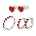 wholesale 925 Sterling Silver Earrings, Versatile Sweet and Edgy Valentine's Day Heart Enamel Stud Earrings for Women, Cross-Border Best-Selling Jewelry-0-4