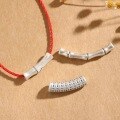 wholesale 999 Sterling Silver Bamboo Joint Curved Tube Accessories Large Hole Bracelet Pure Silver Coin Bracelet DIY Woven Bracelet Spacer Beads-0-0