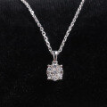 wholesale 9/10/14/18k White Gold/Rose Gold/Yellow Gold Light Luxury Chic Style Cluster Setting Lab-Grown Diamond Pendant Necklace-0-1