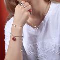 wholesale S925 Sterling Silver Red Enamel Camel Ring, Earrings, Bracelet Set with Heart-Shaped Pin-0-1