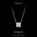 Sterling Silver Moissanite Rolo Pendant Necklace, Minimalist Style-0-4