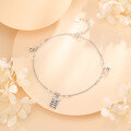 wholesale S925 Sterling Silver Abacus Anklet for Women, Minimalist Korean Style Fashion, Internet-Famous Light Luxury High-End Sense Trendy Anklet-0-0