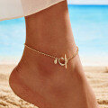 wholesale S925 Sterling Silver Design Heart OT Buckle Versatile Anklet Women's Beach Foot Jewelry Wholesale-0-2