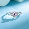 S925 Sterling Silver Moissanite Ring with Multi-Layer Halo and Fire Brilliance-0-0