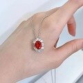 wholesale 925 Sterling Silver 2ct Simulated Ruby Women's Pigeon Blood Red High-Carbon Diamond PendantIns-0-1