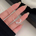 wholesale S925 Sterling Silver Minimalist Smile Pendant Necklace for Women, Small and Fresh Design, New TikTok Viral Trendy Layering Chain-0-0