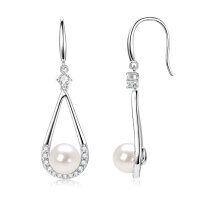 Metal Classic Princess Pearl Zircon Earrings, Cross-Border Best-Seller-Style J [Clearance Sale with Free Shipping]  925 Silver